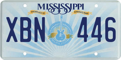 MS license plate XBN446