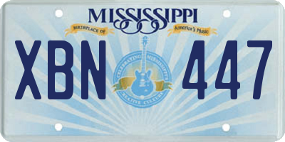 MS license plate XBN447