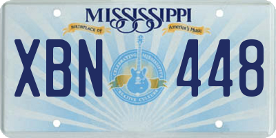 MS license plate XBN448