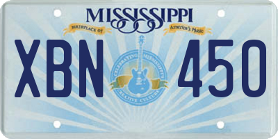 MS license plate XBN450