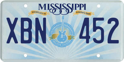 MS license plate XBN452