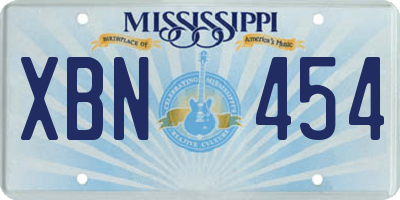 MS license plate XBN454