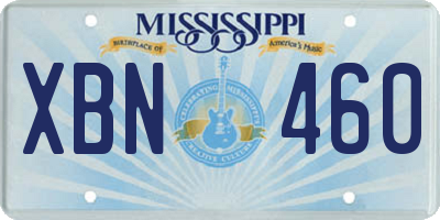 MS license plate XBN460