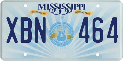 MS license plate XBN464
