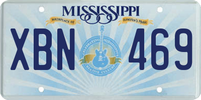MS license plate XBN469