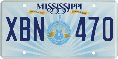 MS license plate XBN470