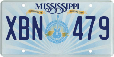 MS license plate XBN479