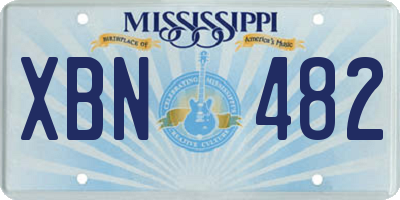 MS license plate XBN482