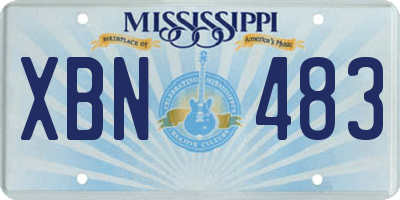 MS license plate XBN483