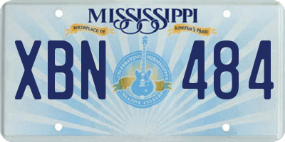 MS license plate XBN484