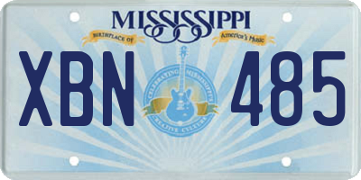 MS license plate XBN485