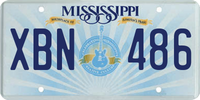 MS license plate XBN486