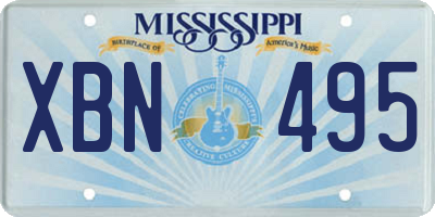 MS license plate XBN495