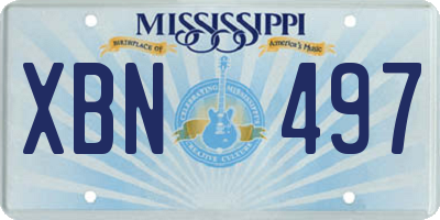 MS license plate XBN497