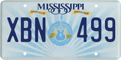 MS license plate XBN499