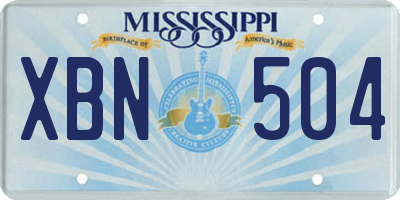 MS license plate XBN504