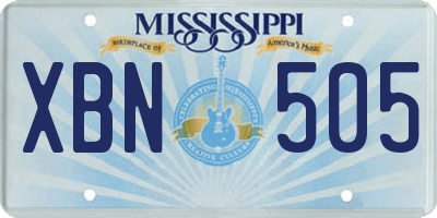 MS license plate XBN505