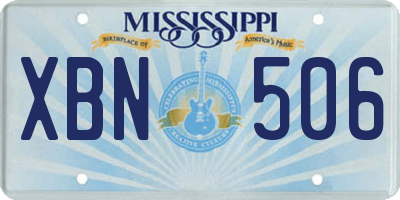 MS license plate XBN506