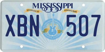 MS license plate XBN507