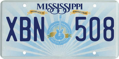 MS license plate XBN508