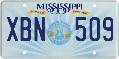 MS license plate XBN509