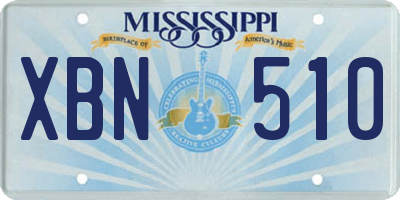 MS license plate XBN510