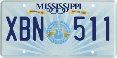 MS license plate XBN511