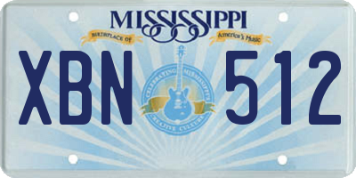 MS license plate XBN512