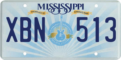MS license plate XBN513