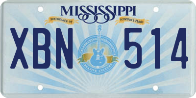 MS license plate XBN514