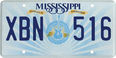 MS license plate XBN516