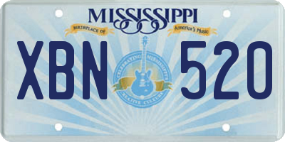 MS license plate XBN520
