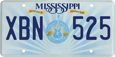 MS license plate XBN525