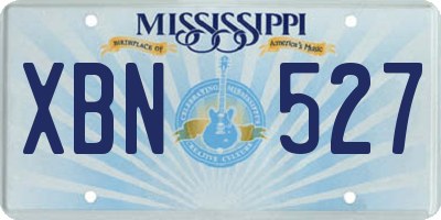 MS license plate XBN527