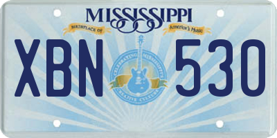MS license plate XBN530