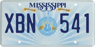 MS license plate XBN541