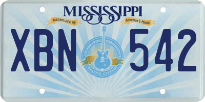 MS license plate XBN542