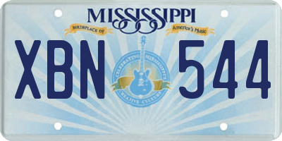 MS license plate XBN544