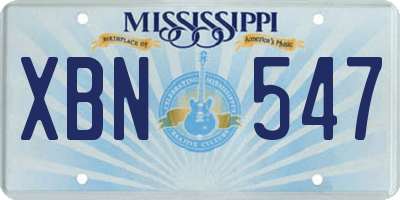 MS license plate XBN547