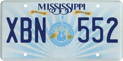 MS license plate XBN552