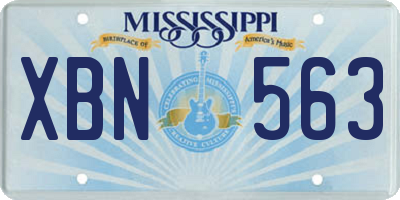 MS license plate XBN563
