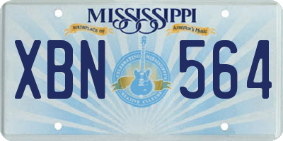MS license plate XBN564