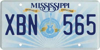 MS license plate XBN565