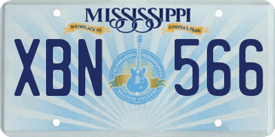 MS license plate XBN566