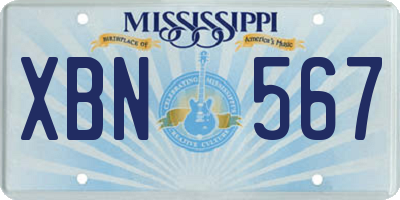 MS license plate XBN567