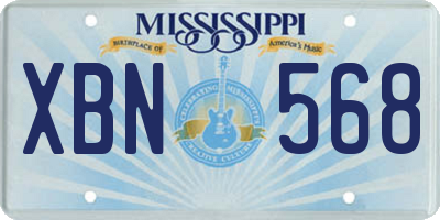 MS license plate XBN568