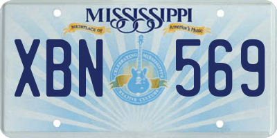 MS license plate XBN569
