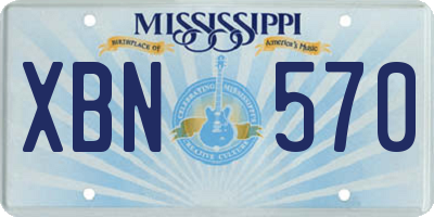 MS license plate XBN570