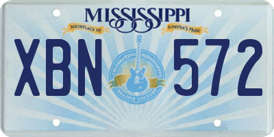 MS license plate XBN572