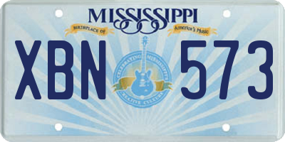 MS license plate XBN573